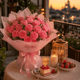 Pink Velvet Carnation Bouquet
