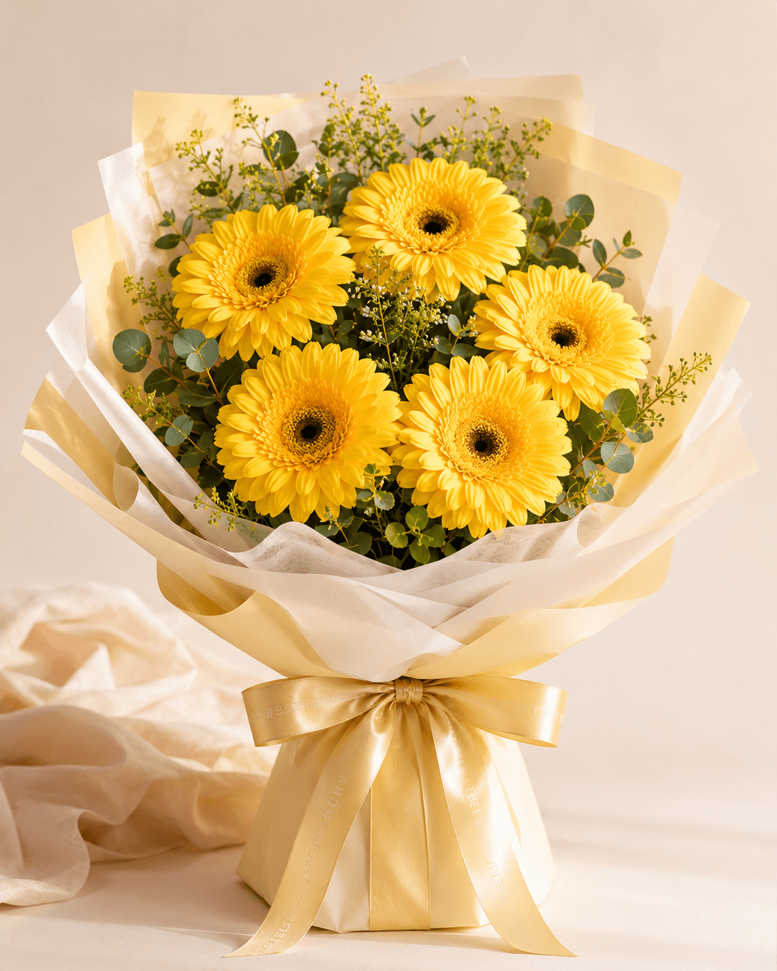 Vibrant Sunshine Gerbera Bouquet