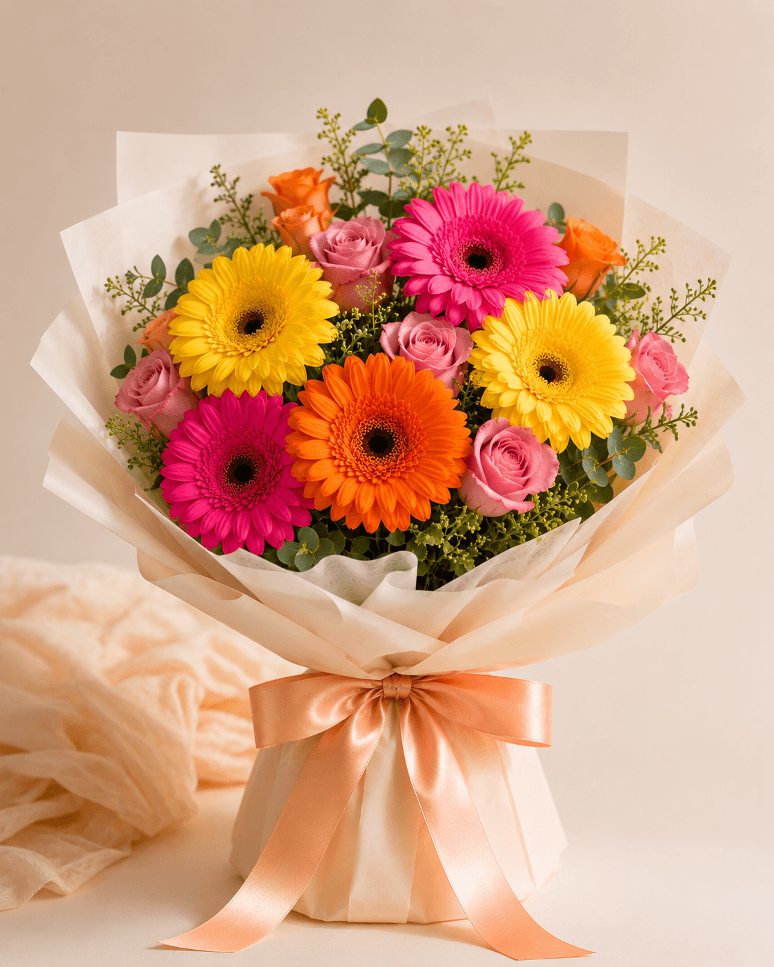 Radiant Mixed Gerbera & Rose Bouquet