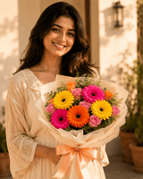 Radiant Mixed Gerbera & Rose Bouquet