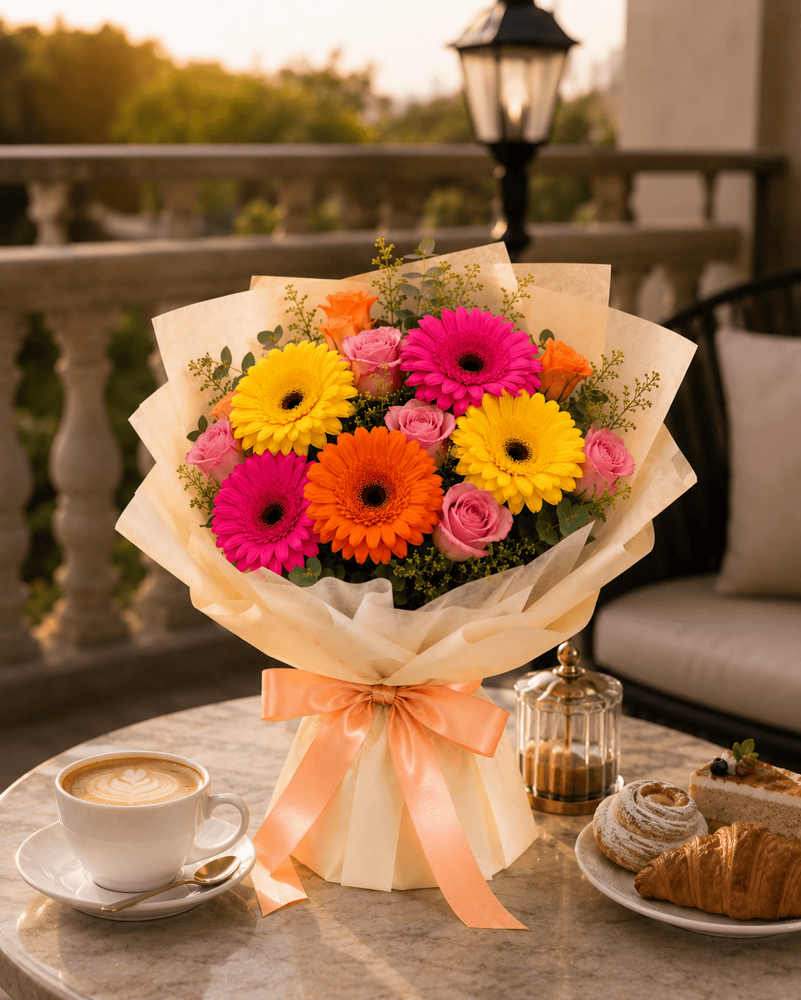 Radiant Mixed Gerbera & Rose Bouquet