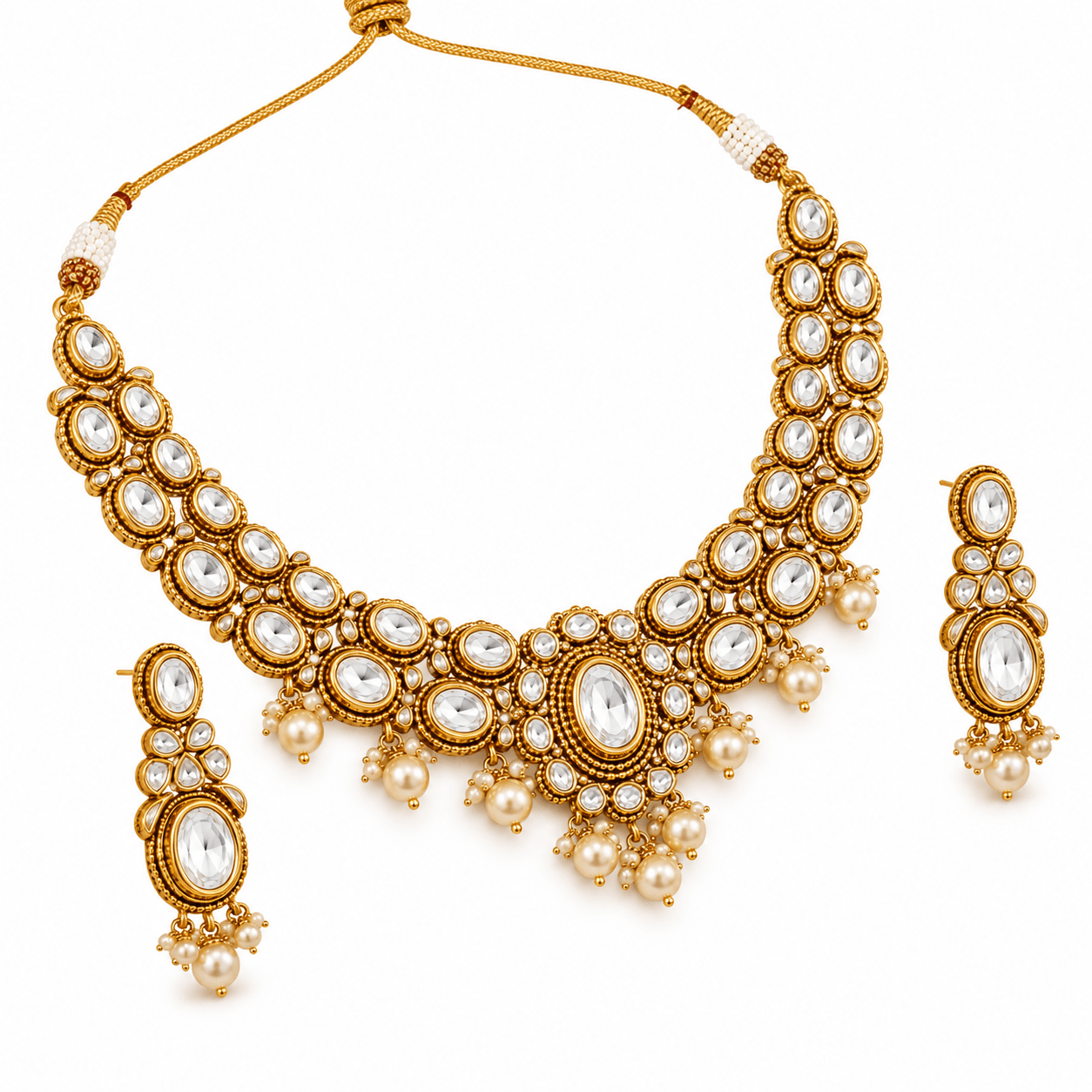 Royal Srinidhi Antique Kundan Necklace Set