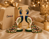 Royal Kundan Meena Peacock Figurine Set (Pair)