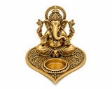 Golden Paan Ganesha Diya Idol