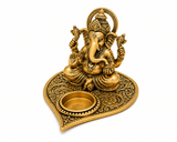 Golden Paan Ganesha Diya Idol