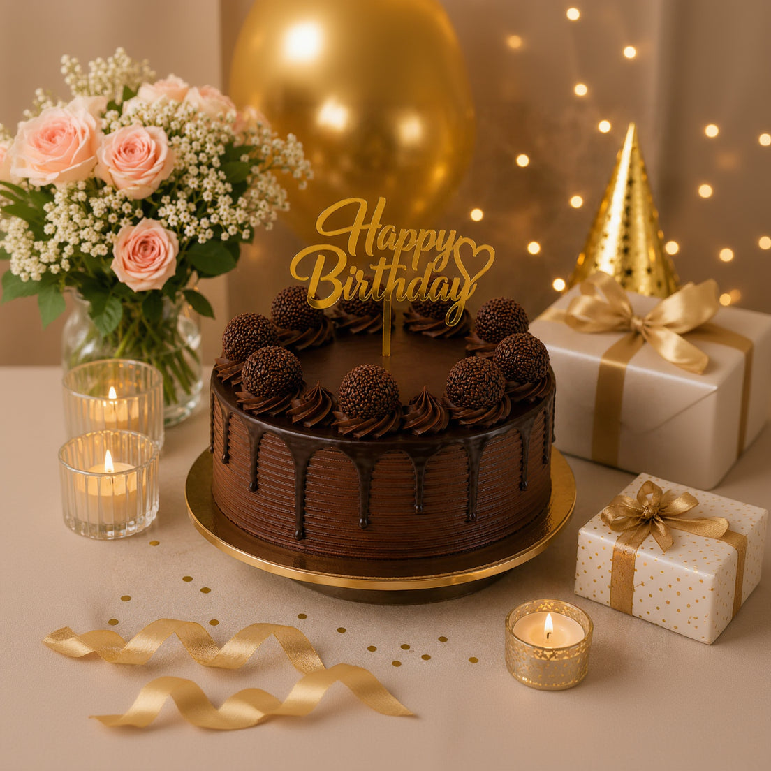 Choco Truffle Eggless Birthday Cake – 500g