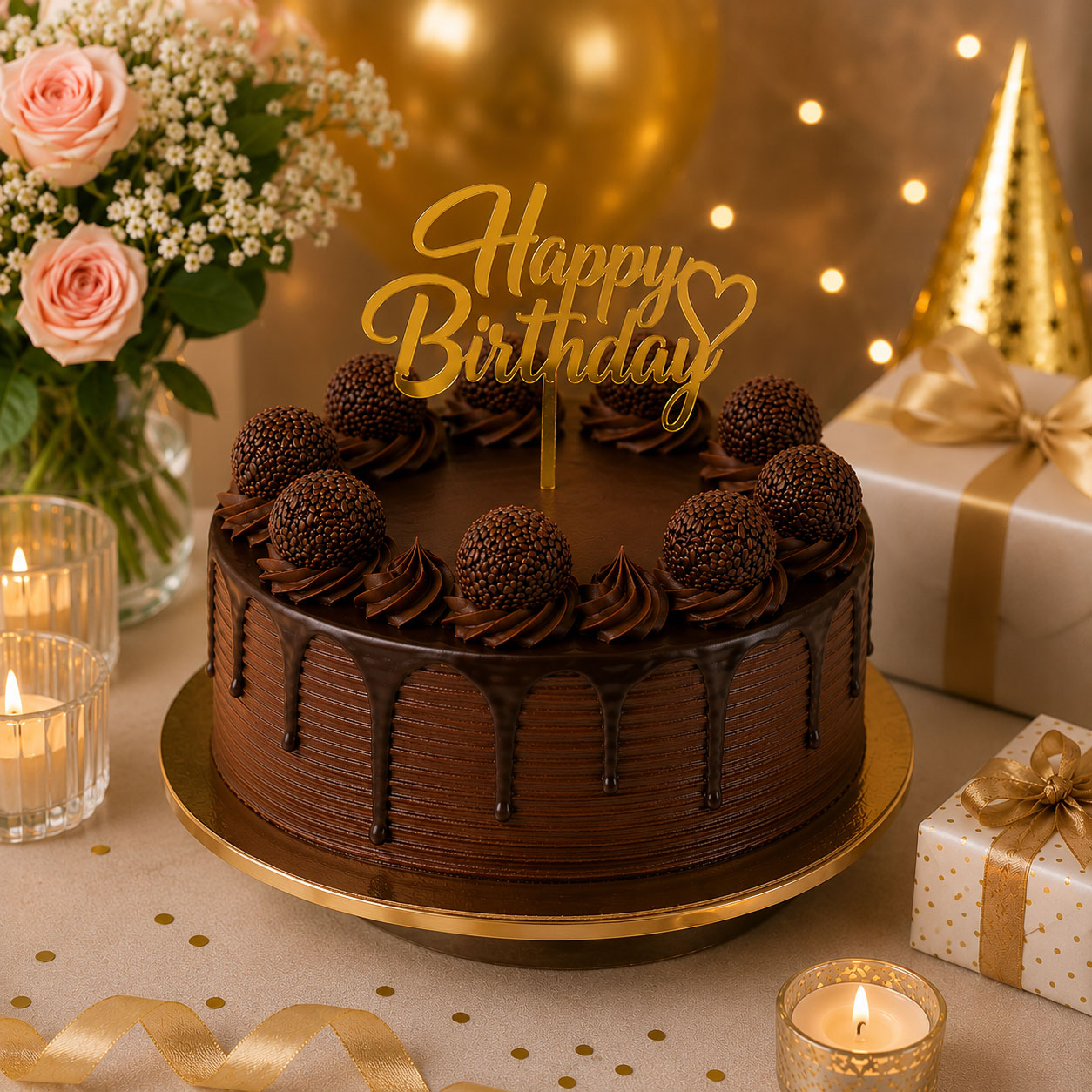 Choco Truffle Eggless Birthday Cake – 500g