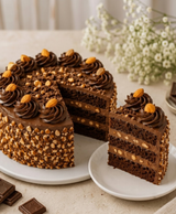 Chocolate Almond Crunch Truffle Cake
