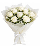 Classic 10 White Rose Bouquet