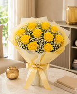 Classic 10 Yellow Rose Bouquet