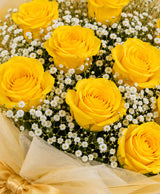 Classic 10 Yellow Rose Bouquet