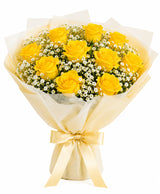 Classic 10 Yellow Rose Bouquet