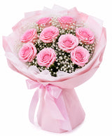 Classic 10 Pink Rose Bouquet