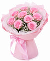 Classic 10 Pink Rose Bouquet