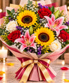 Classic Colorful Mixed Bouquet – 10 Flowers