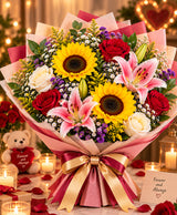 Classic Colorful Mixed Bouquet – 10 Flowers