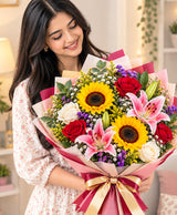 Classic Colorful Mixed Bouquet – 10 Flowers