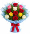 Colourful 12 Mixed Roses Bouquet