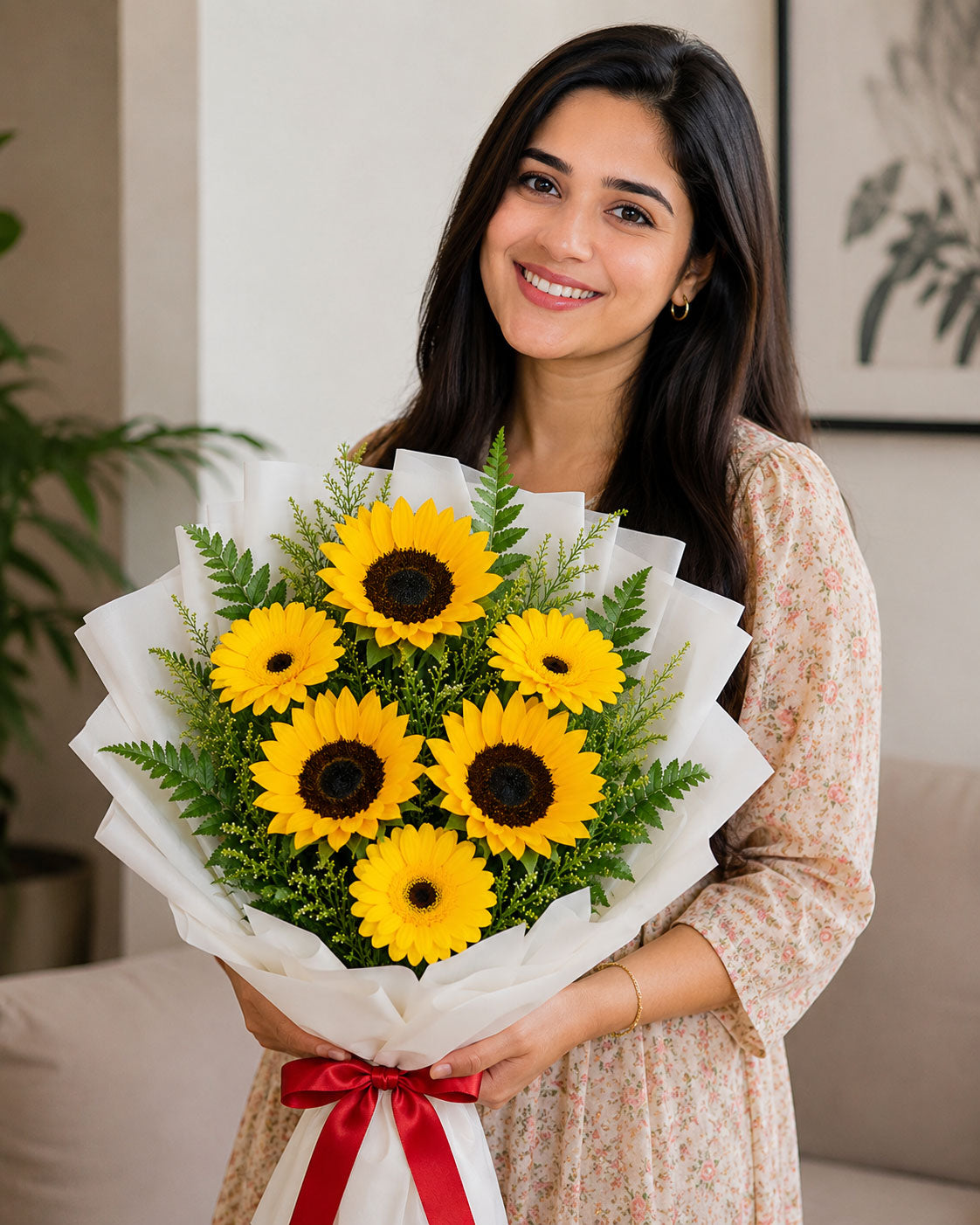 Corset-Style Sunflower Bouquet