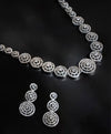 Crystal Halo Zircon Necklace & Earrings Set