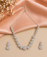 Crystal Halo Zircon Necklace & Earrings Set