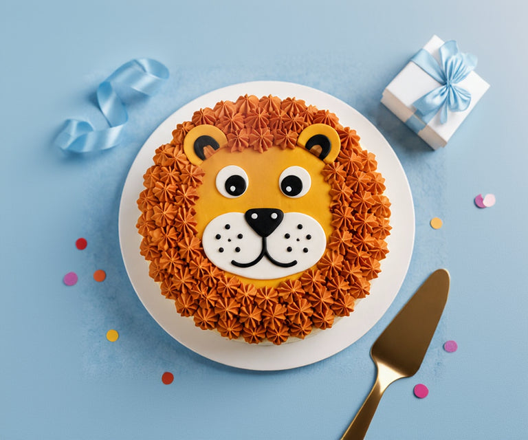 Cute Lion Theme Birthday Cake