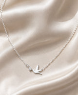 Delicate Silver-Tone Bird Pendant Necklace for Women