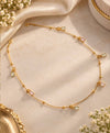 Delicate Gold Pastel Charm Necklace – Elegant Beaded Chain Necklace