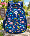 Dino Galaxy Adventure Navy Blue School Backpack