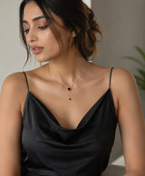 Elegant Double Circle Black Pendant Necklace for Women