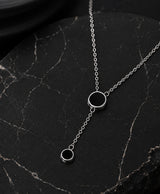 Elegant Double Circle Black Pendant Necklace for Women