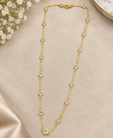 Elegant Gold-Tone Green Stone Link Necklace