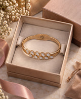 Elegant Gold-Tone Marquise Crystal Open Bangle Bracelet