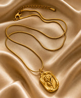 Elegant Gold-Tone Rose Flower Pendant Necklace for Women