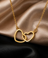 Elegant Interlocking Double Heart Pendant Necklace for Women