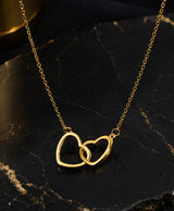 Elegant Interlocking Double Heart Pendant Necklace for Women