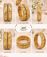 Elegant Multicolor Marble Pattern Lac Bangle Set
