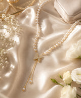Elegant Pearl Butterfly Long-Tassel Necklace