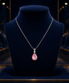 Elegant Pink Teardrop Crystal Pendant Necklace for Women