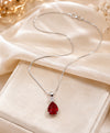 Red Teardrop Crystal Pendant Necklace
