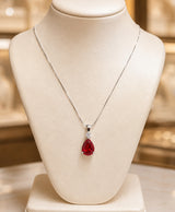 Red Teardrop Crystal Pendant Necklace