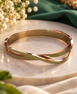 Elegant Rose Gold Interwoven Open Bracelet