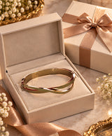 Elegant Rose Gold Interwoven Open Bracelet