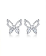 Elegant Crystal Butterfly Stud Earrings