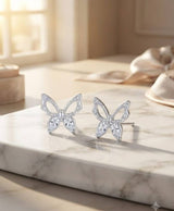 Elegant Crystal Butterfly Stud Earrings