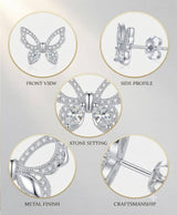 Elegant Crystal Butterfly Stud Earrings