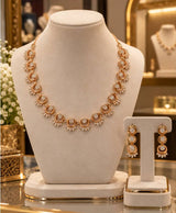 Elegant Gold-Tone Necklace & Earrings Set