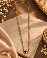Elegant Gold Multi-Strand Heart Pendant Necklace