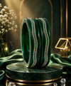Emerald Green Crystal-Embellished Lac Bangle Set