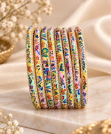 Floral Paisley Multicolour Enamel Chudi Set